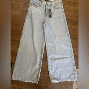 Women's Light Blue Wide-Leg Jeans